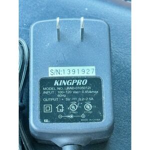 Kingpro KAD-0105012I AC Adapter Power Supply 5V 0.2A-2.5A Center Positive Barrel